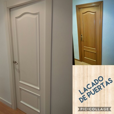 Puerta de roble lacada en blanco