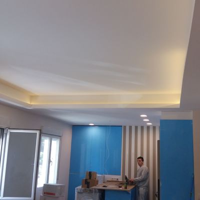 techo de pladur con candileja para iluminacion led