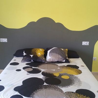 Pintado imitación cabezal de cama
