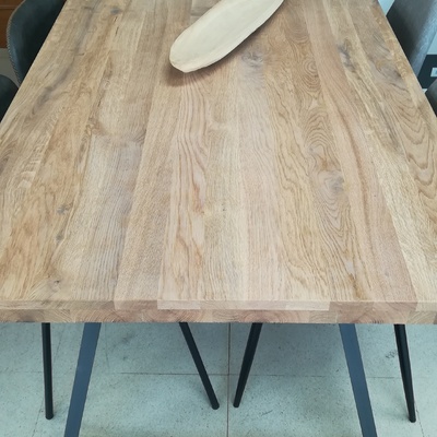 Mesa industrial de roble