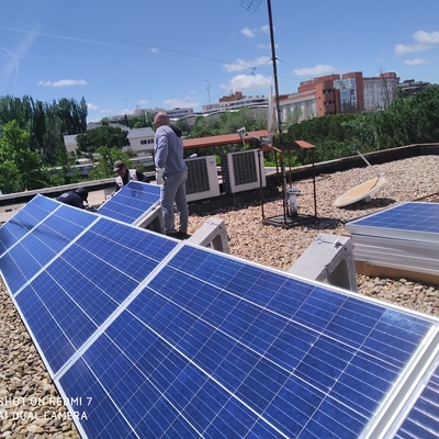 Instalación en cubierta plana con piedras