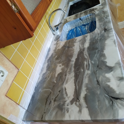 Restauracion Encimera porcelanato líquido