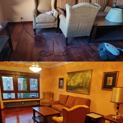 Limpieza de salón post obra