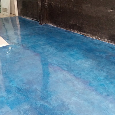 Fratasado en tonos azules