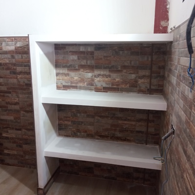 Mueble de baño hecho de Pladur