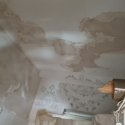 Techo de baño antes de reparar