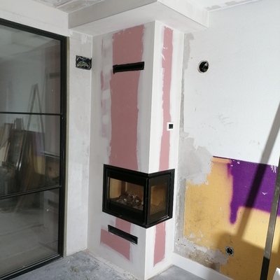 Forrado de chimenea con placa resistencia al fuego