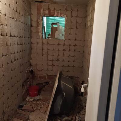 Baño durante la obra