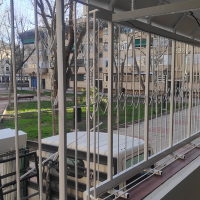 Terraza preparada para cerrar
