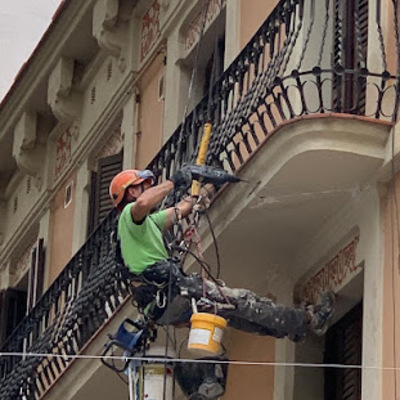 Reparación de forjado fachada histórica Barcelona