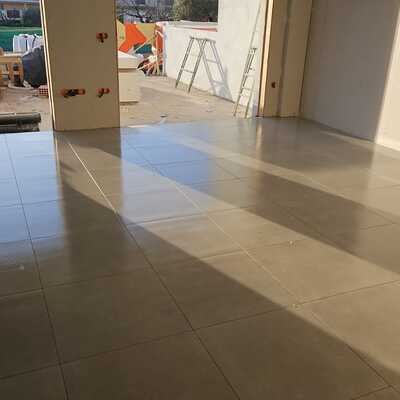 Finalización de instalación de pavimento