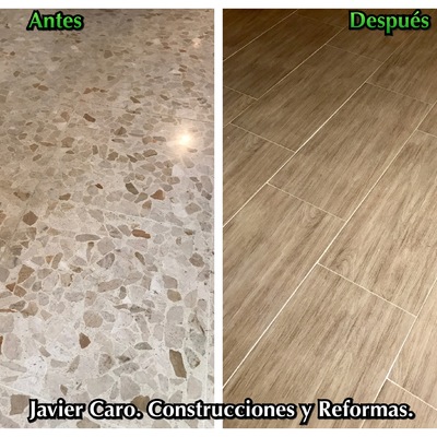 Reforma de suelo en salón comedor.