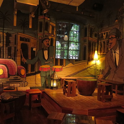 Mural  en Cafe Tarifa de Sevilla