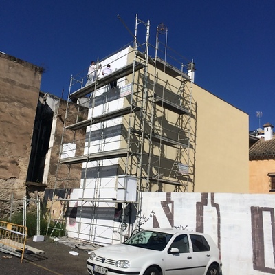 FACHADA DE TERMICO AISLANTE SATEN CON MORTERO ACRILICO