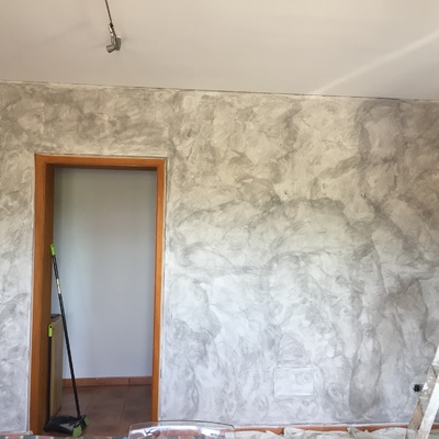 Esponjado en pared comedor