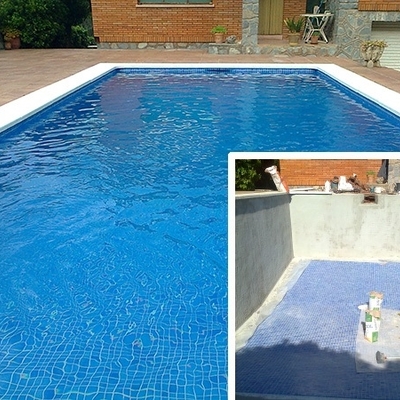 Revestimiento en gresite e instalación skimer