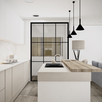 Cocina ligera y funcional.