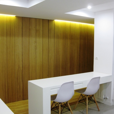 Frente de Roble y mesa cocina Cadiz