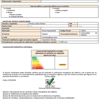Certificado de Vivienda