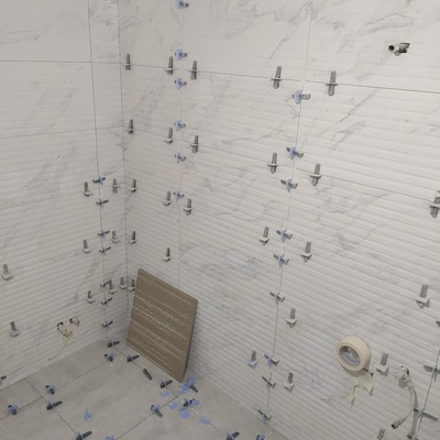 Reforma completa bano baldosas rectificadas super bonito