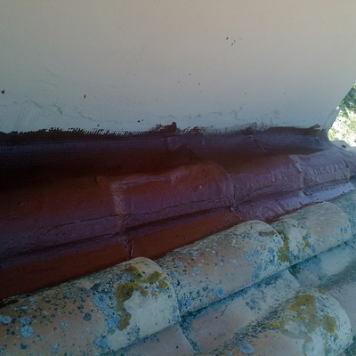 Impermeabilización en la unión de 2 tejados