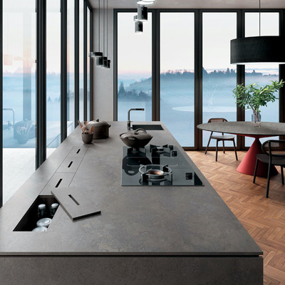 cocina gris de infinity