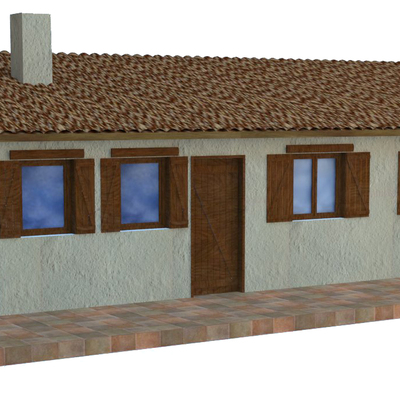 Infografía cabaña rural