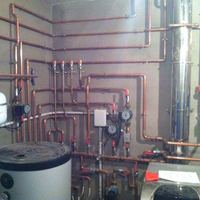 Instalación compleja de caldera de pellets