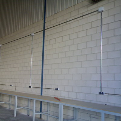 Instalación con tubo de acero