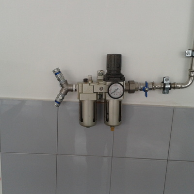 Instalación industrial de aire comprimido en acero inox