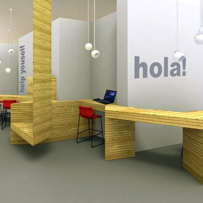 interior de área de recepción de hotel