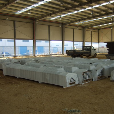 Interior de la nave en construccion