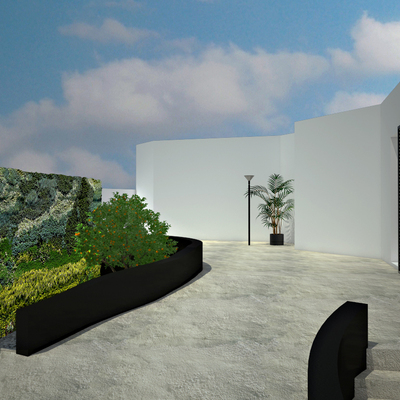 Infografía 3D de reforma integral de vivienda unifamiliar.