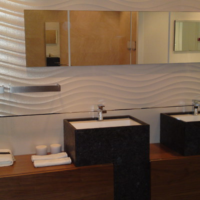 Lavabo doble sobre encimera