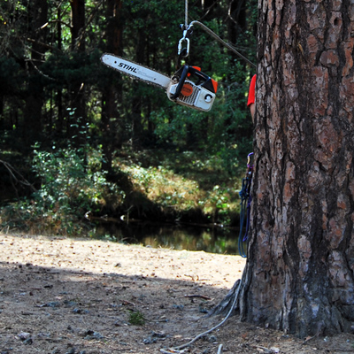 Material profesional de poda en altura.
