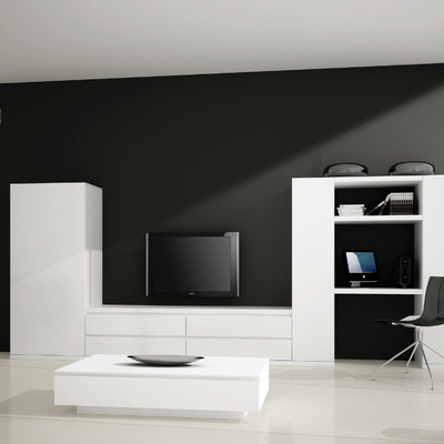 Menjador Area amb escriptori lacat blanc mate