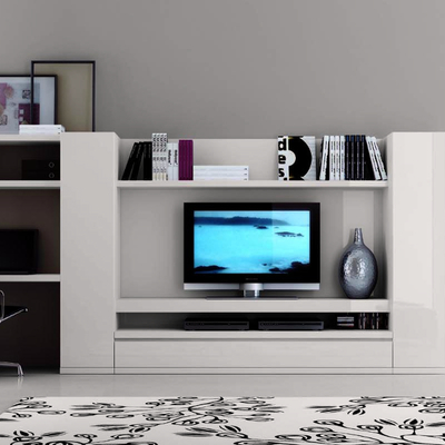 Menjador Area amb escriptori lacat blanc mate