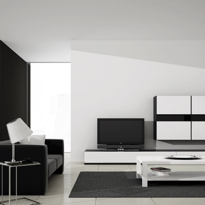 Menjador minimalista Area lacat blanc mate i negre mate