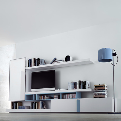 Menjador TK.2 lacat blanc mate / blau mate