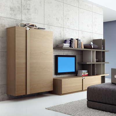 Menjador TK.2 xapa noguera amb llibreria lacada mate