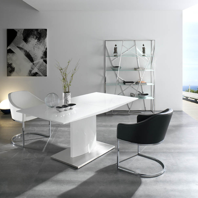 MESA COMEDOR EXTENSIBLE LACADO BLANCO