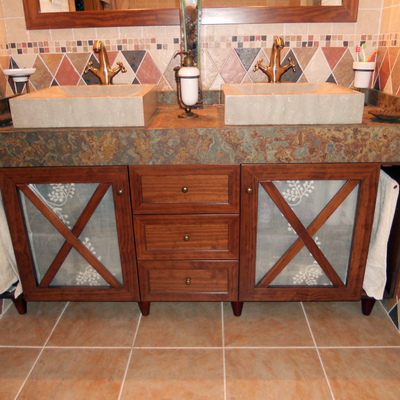 Mueble baño  a medida rustico