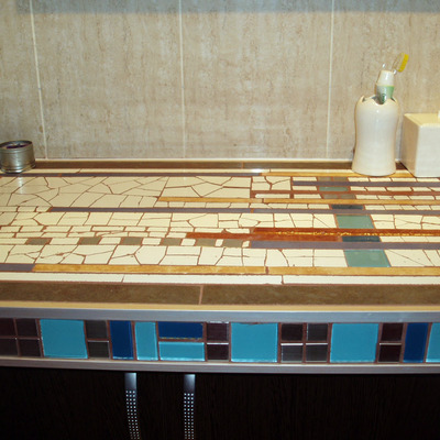 mueble de obra en baño