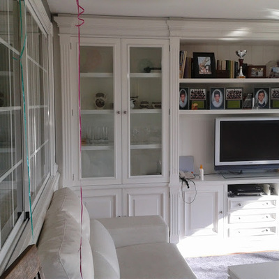 mueble salon con vitrinas