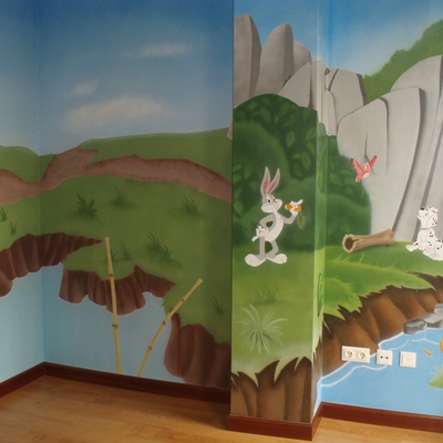 Mural pintura echo a mano