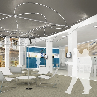 Oficina bancaria. Nova distribució i diseny interior.