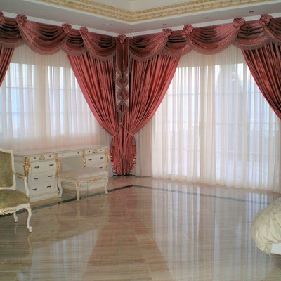 ondas y corbatas con cortinas en seda