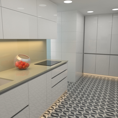 Render cocina integral de Rysibcn