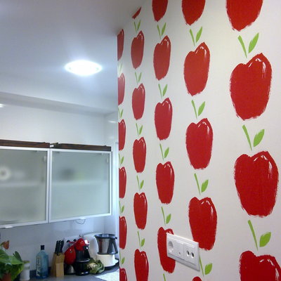 Papel pintado vinilico en cocina