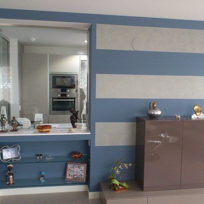 Pared destacada en salón